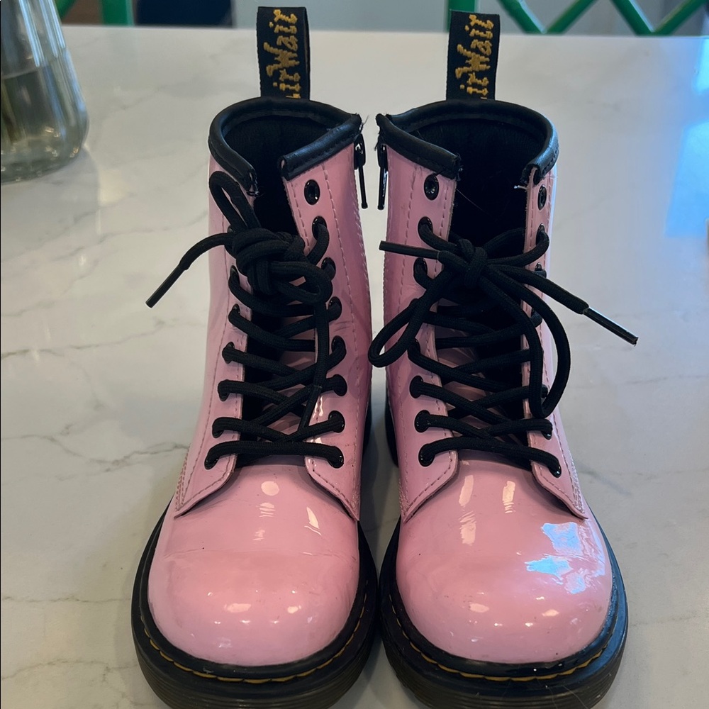 Dr. Martens Pink and Black Lace-Up Boots